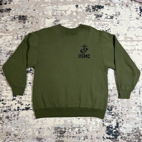 Unbranded Other - Vtg USMC Sweatshirt Mens Sz M Olive Green Made In USA Marine Corps Pullover
